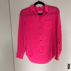 Madewell Silk Hot Pink Blouse Sz XS